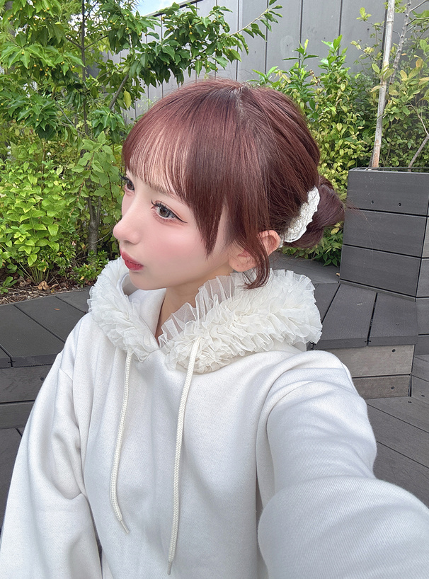 チュールフリルスウェットミニワンピース