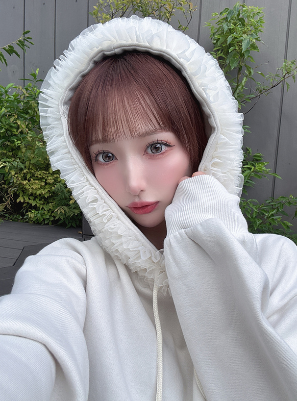 チュールフリルスウェットミニワンピース