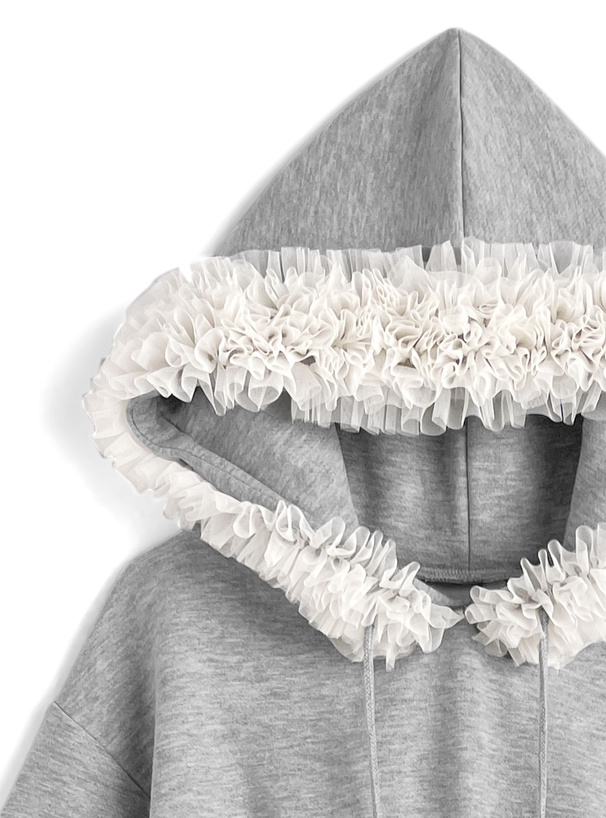 チュールフリルスウェットミニワンピース