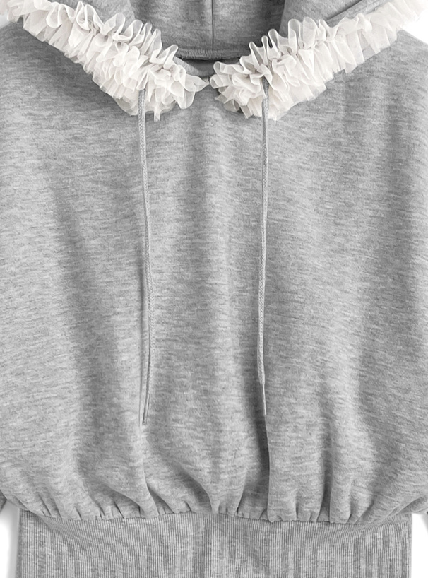 チュールフリルスウェットミニワンピース