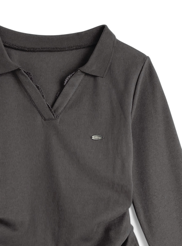 スキッパーレースリブトップス