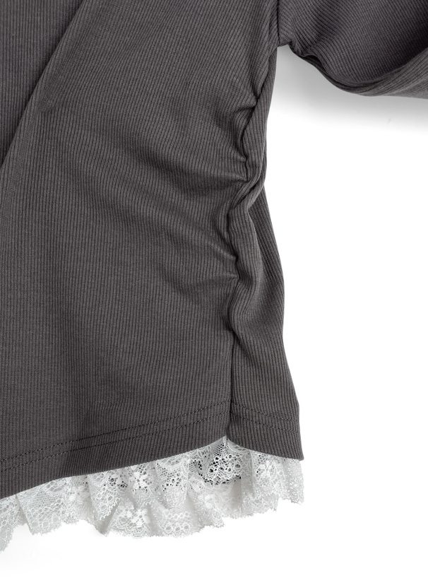 スキッパーレースリブトップス