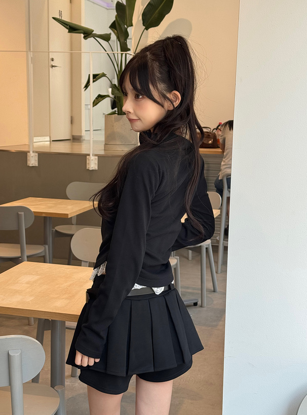 スキッパーレースリブトップス