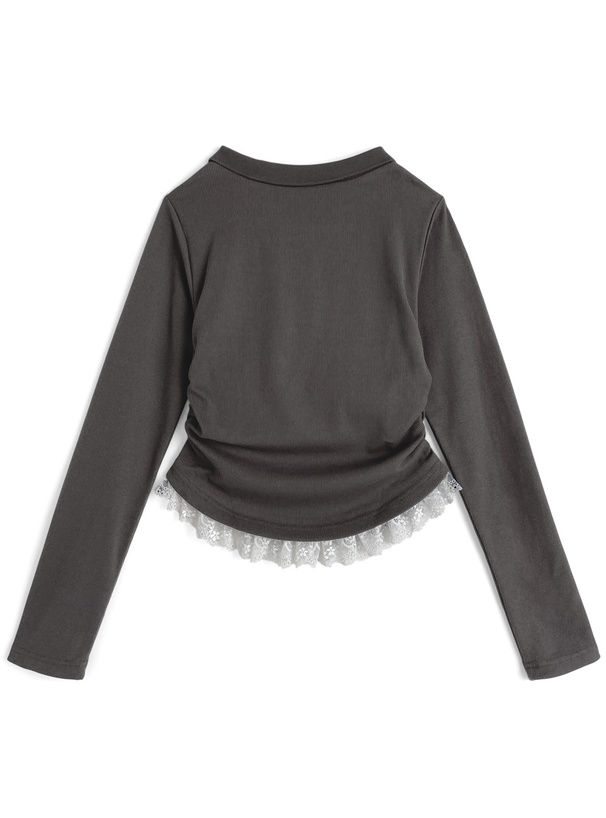 スキッパーレースリブトップス