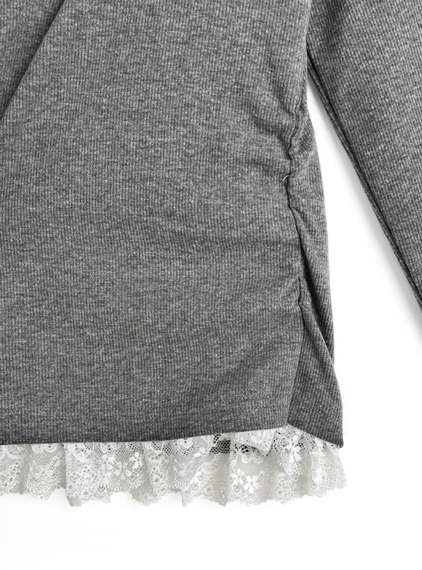 ホルターネックレイヤード風リブトップス