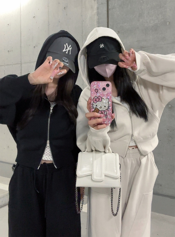 ダブルジップパーカー×2Wayワイドパンツスウェットセットアップ