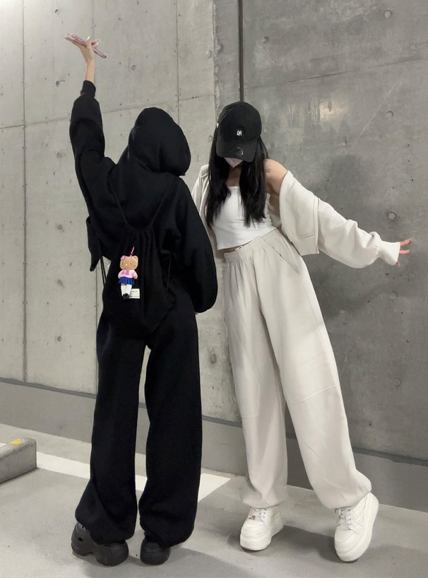 ダブルジップパーカー×2Wayワイドパンツスウェットセットアップ
