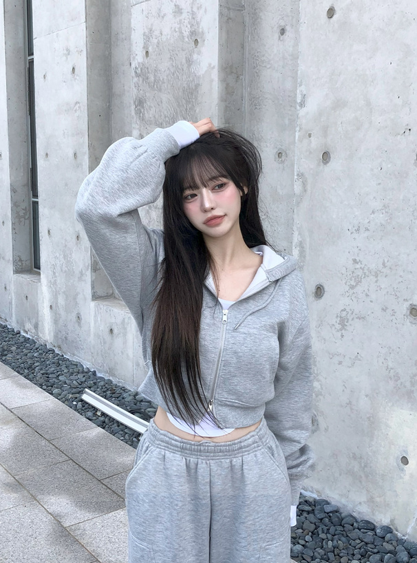 ダブルジップパーカー×2Wayワイドパンツスウェットセットアップ