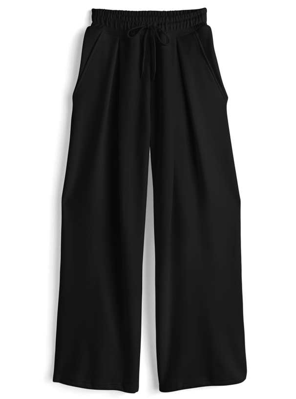 パンツ black タックワイドリラックスパンツ(32171Y)