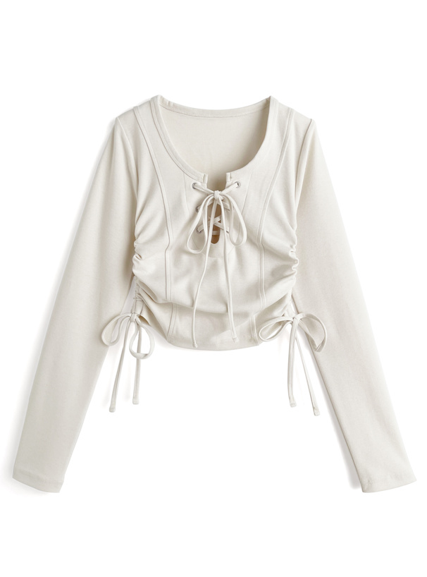 レースアップサイドドロストトップス