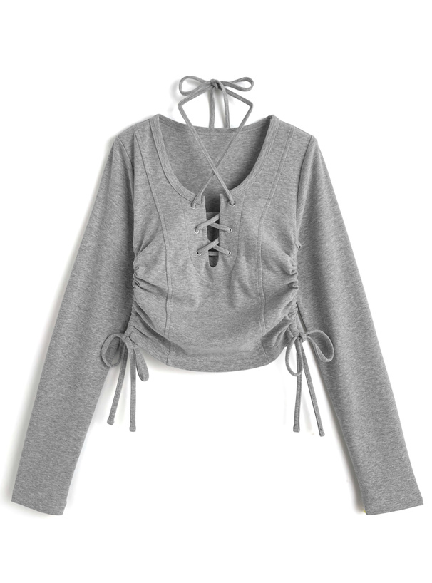 レースアップサイドドロストトップス