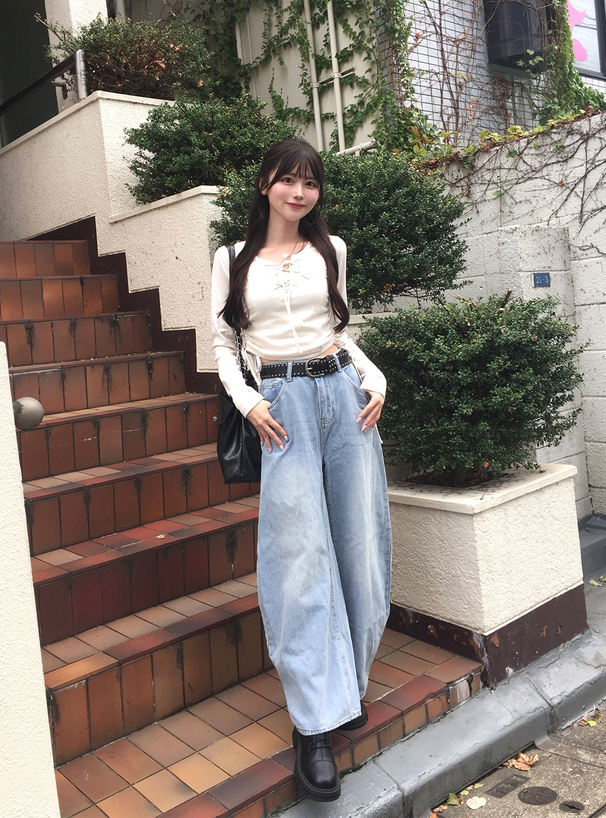 レースアップサイドドロストトップス