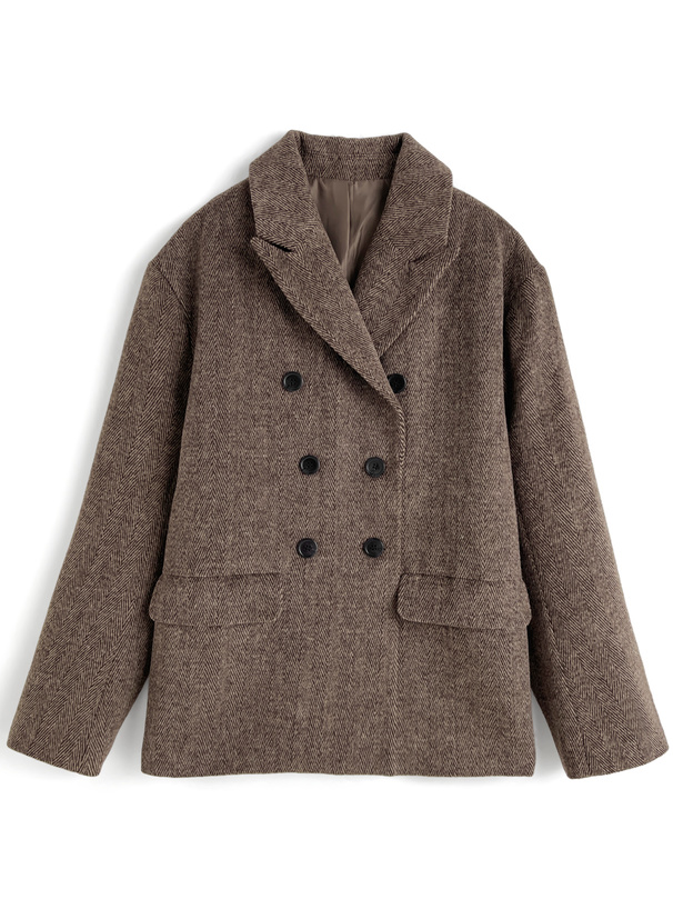 ILLIT アイリット BEB ヘリンボーン柄ダブルボタンジャケット[tu1883]