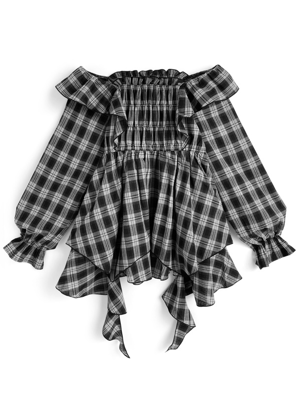 2Wayチェック柄イレヘムミニワンピース[tu1885]