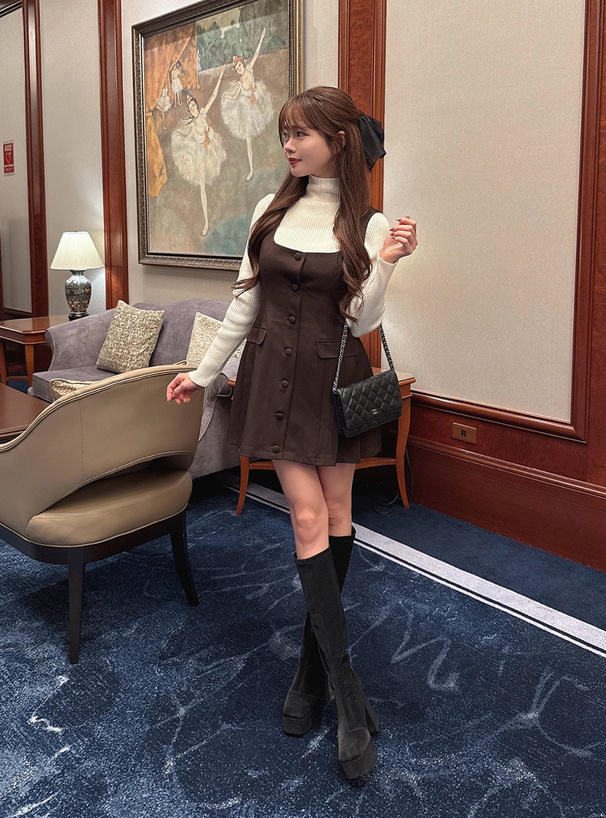 プリーツ切替ミニジャンパースカート[tu1886] | レディース