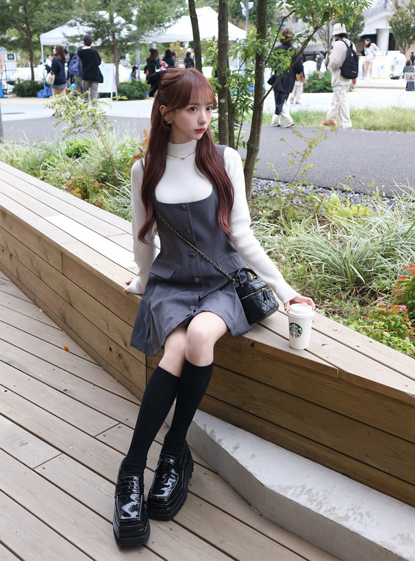 プリーツ切替ミニジャンパースカート[tu1886] | レディース