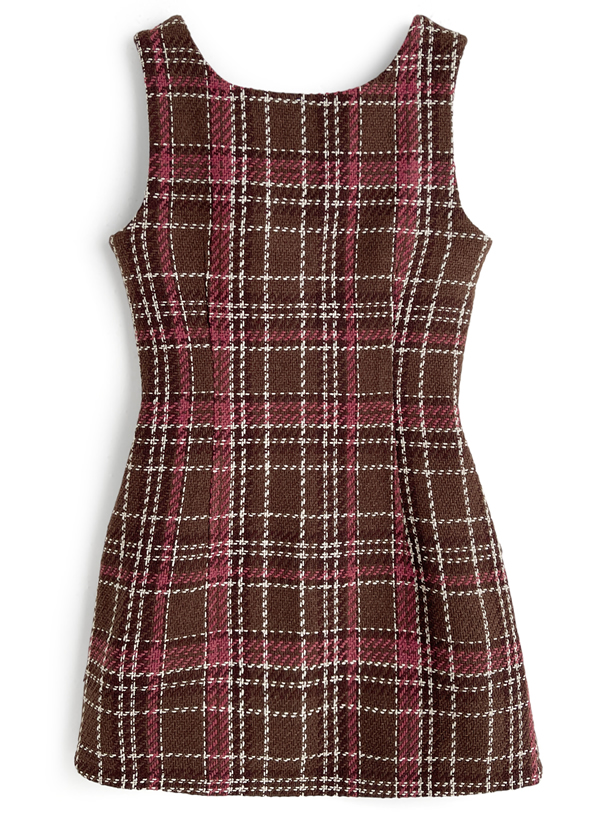 ツイードチェックノースリーブミニワンピース[tu1888] | レディース