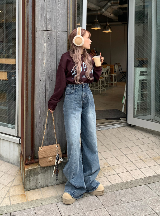 バレルレッグデニムパンツ