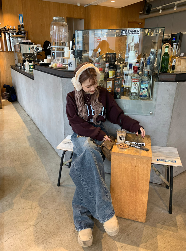 バレルレッグデニムパンツ