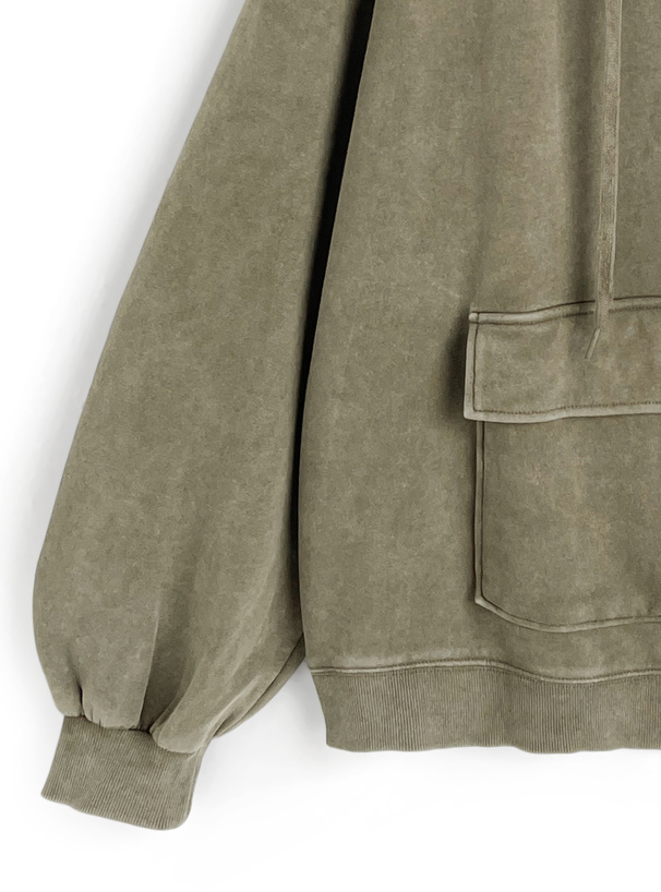 ロゴ刺繍ポケットスウェットパーカー