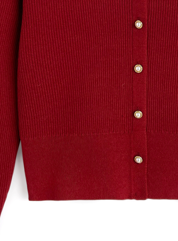 フリルリブニットカーディガン