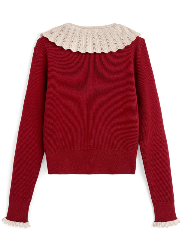 フリルリブニットカーディガン