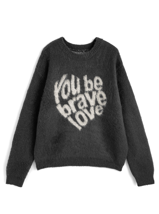 ハートロゴニットトップス