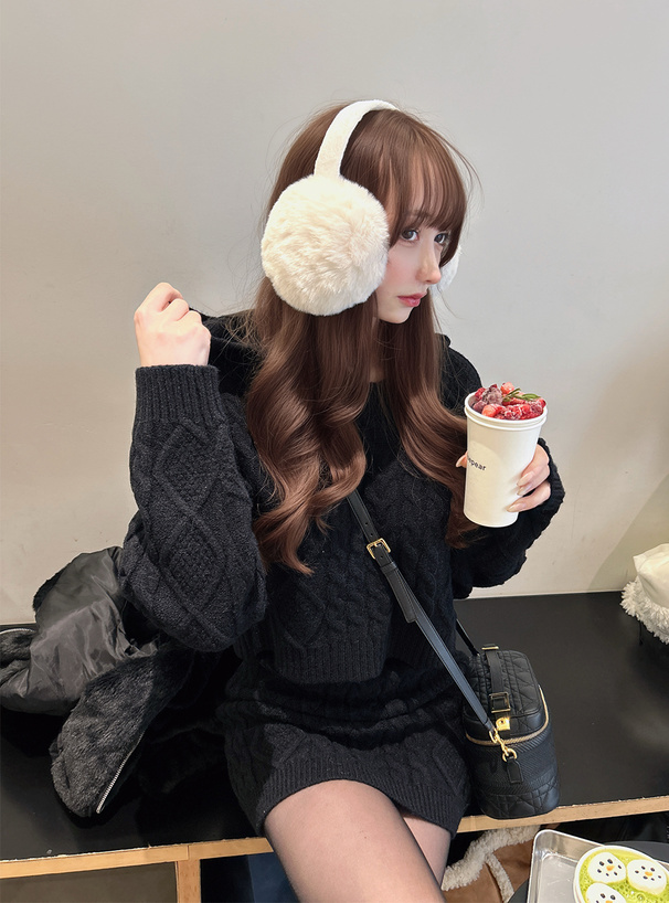 ケーブル編みニットパーカー×タイトミニスカートセットアップ[tu1923