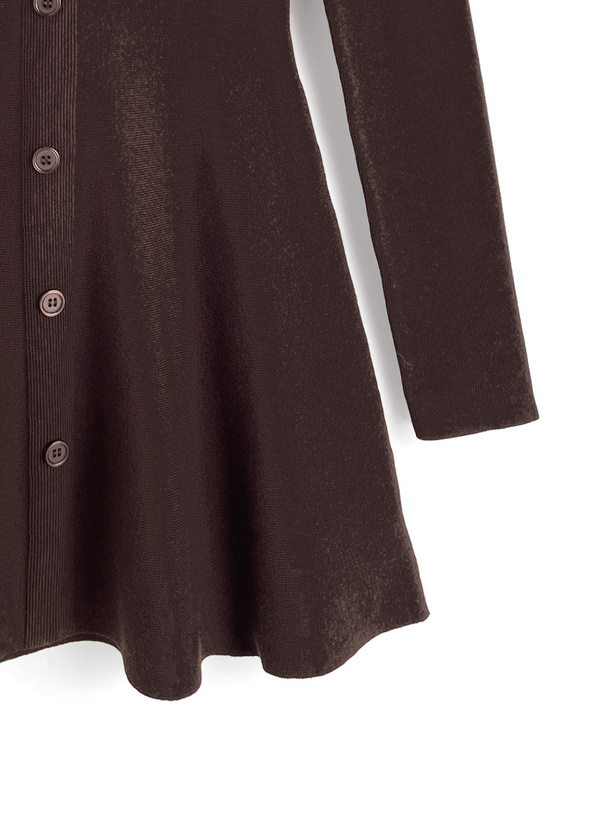 ホルターネックファーオフショルダーニットミニワンピース