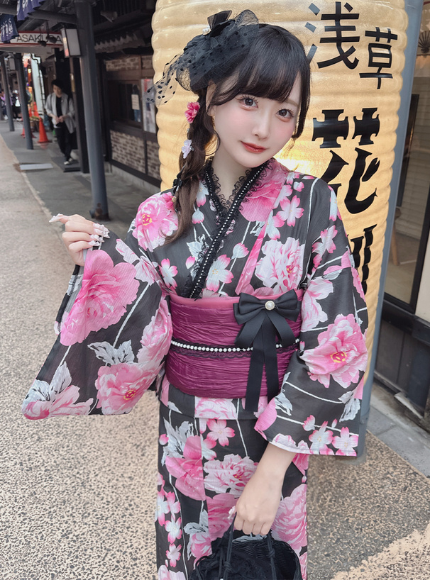 浴衣　蝙蝠　お化け　夜空　フリーサイズ　桜柄小紋セット 牡丹&桜柄浴衣セット[tu1936] | レディースファッション通販のグレイル