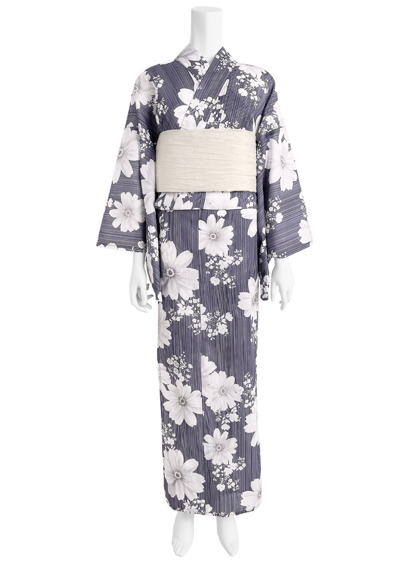 コスモス柄浴衣セット