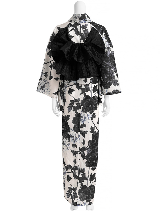 モノトーン牡丹花柄浴衣セット