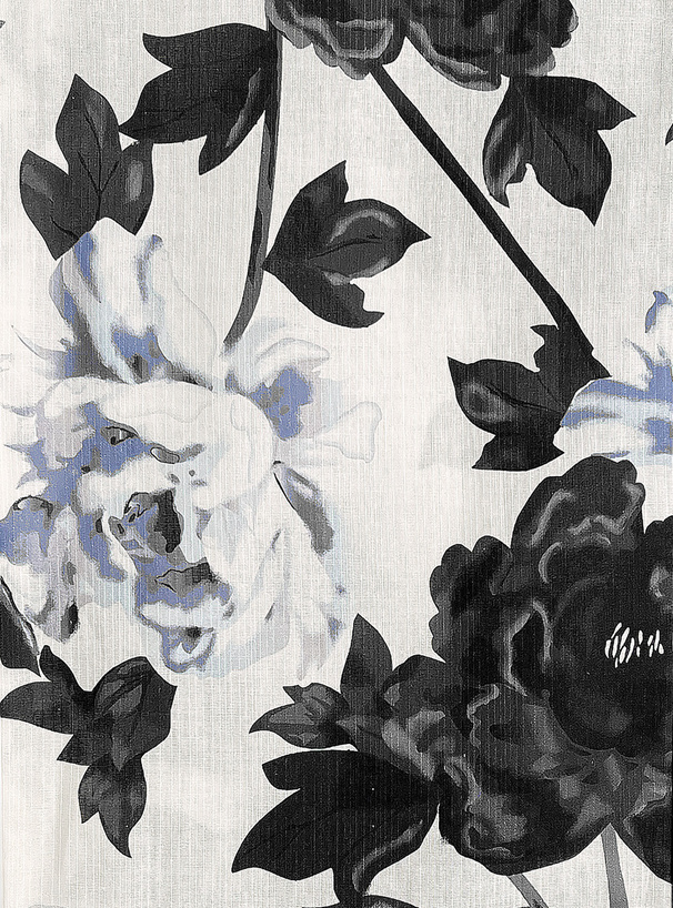 モノトーン牡丹花柄浴衣セット