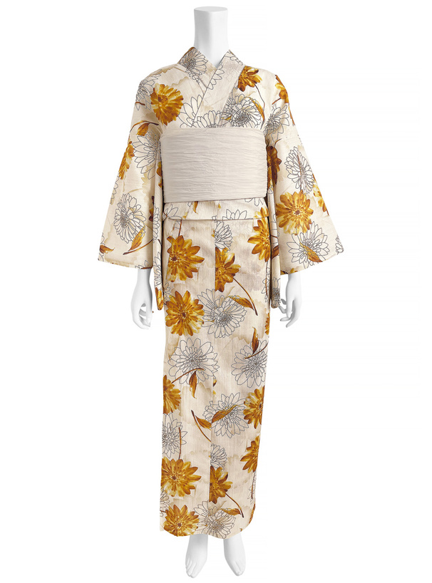 ガーベラ柄浴衣セット