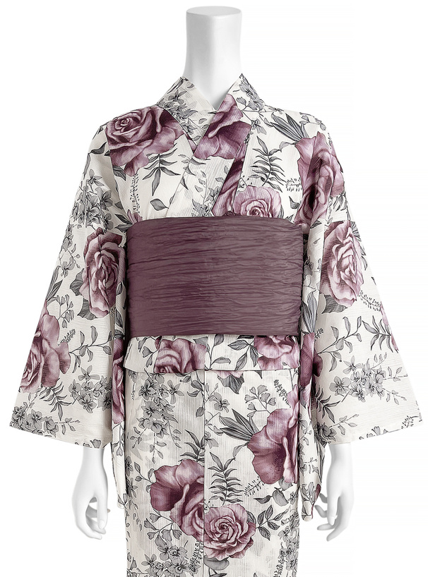 バラ柄浴衣セット