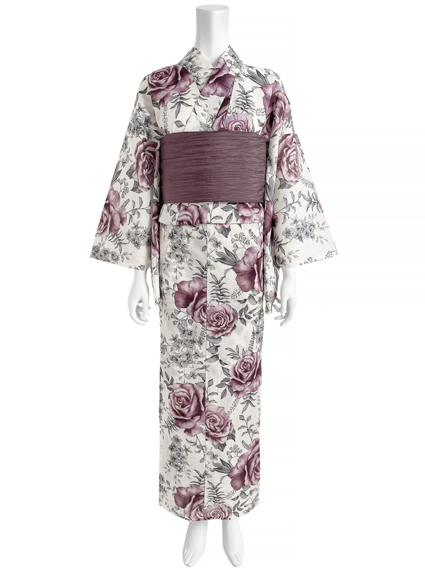 バラ柄浴衣セット