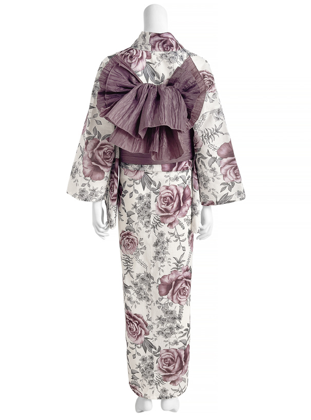 バラ柄浴衣セット