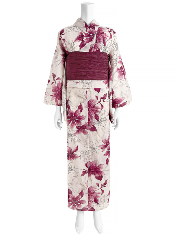 クレマチス柄浴衣セット