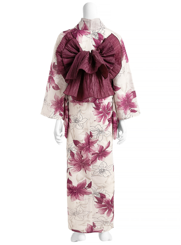 クレマチス柄浴衣セット