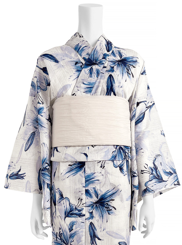 百合柄浴衣セット