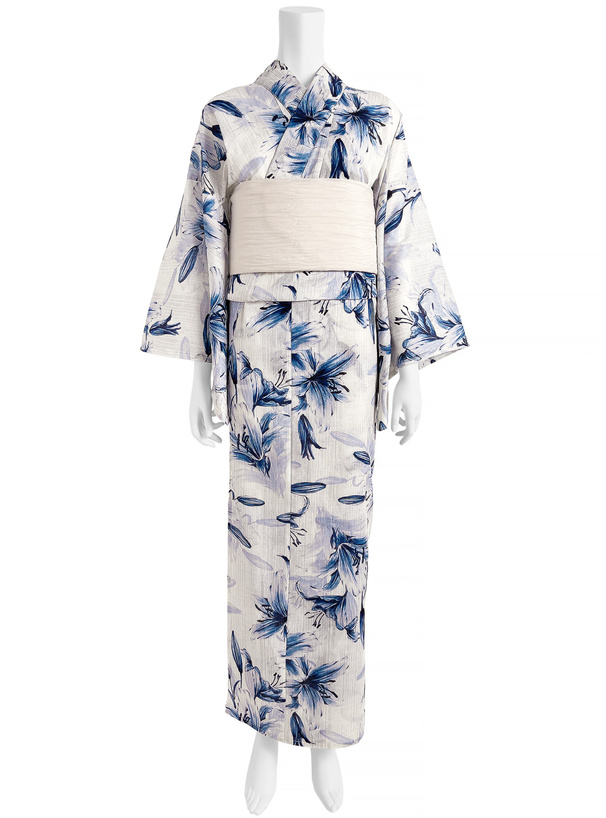 百合柄浴衣セット