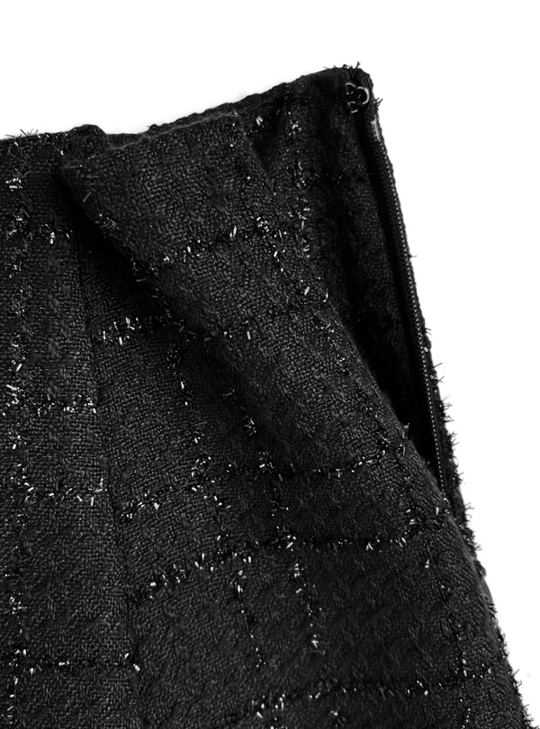 ラメツイードレースジャケット×レースフレアミニスカートセットアップ