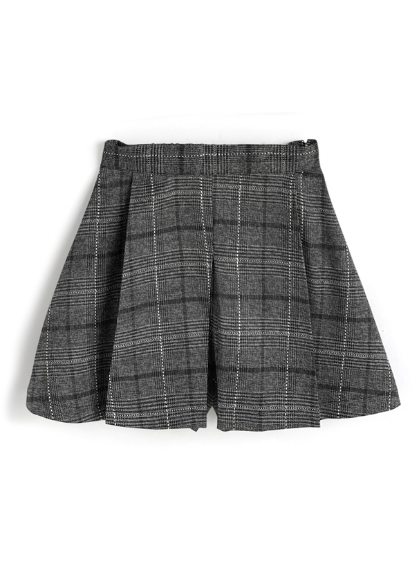 チェック柄配色ジャケット×プリーツキュロットセットアップ[tu1959