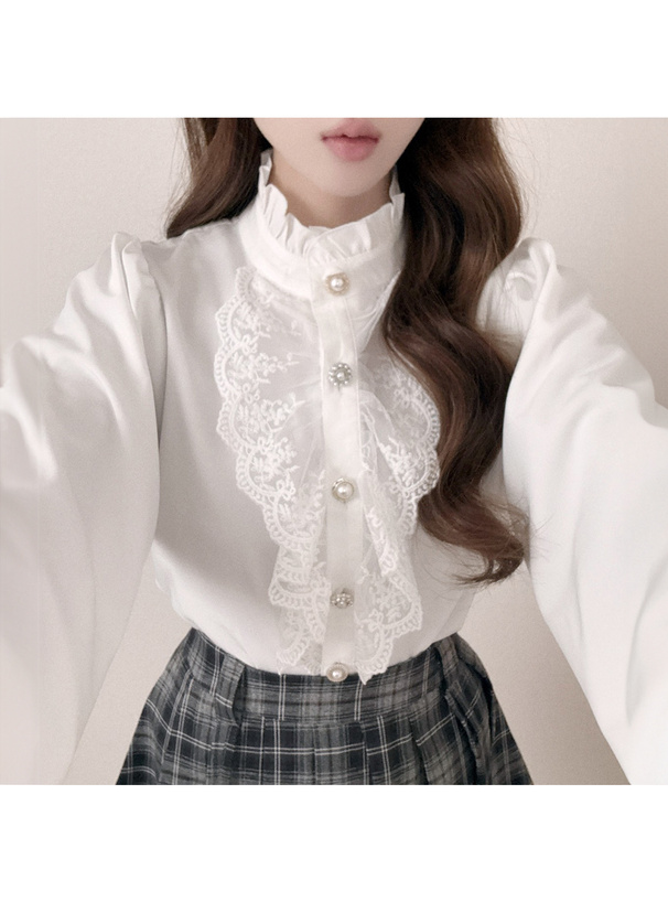 アソートボタンレースフリルブラウス[tu1960] | レディース