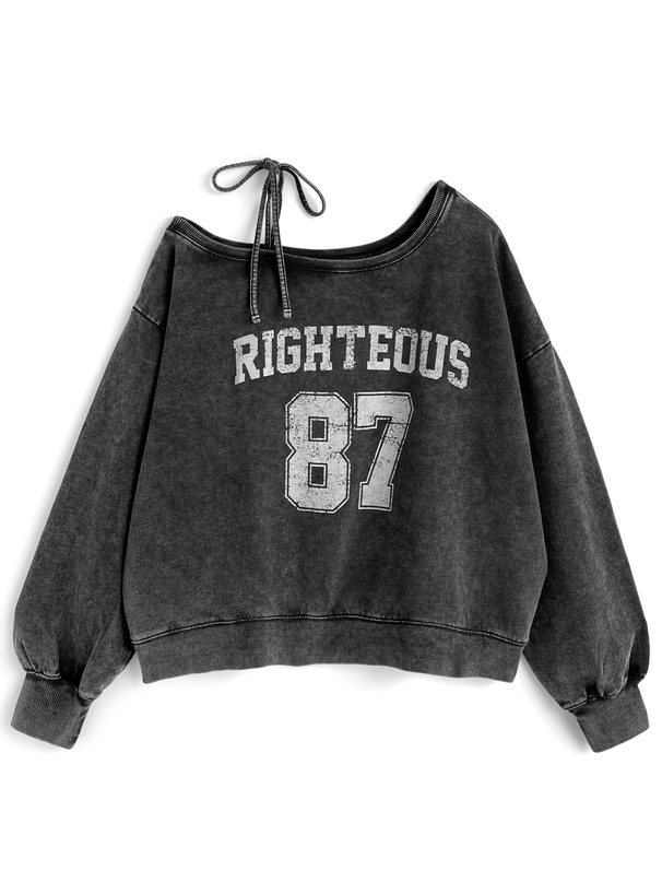 ナンバーロゴワンショルダースウェットトップス