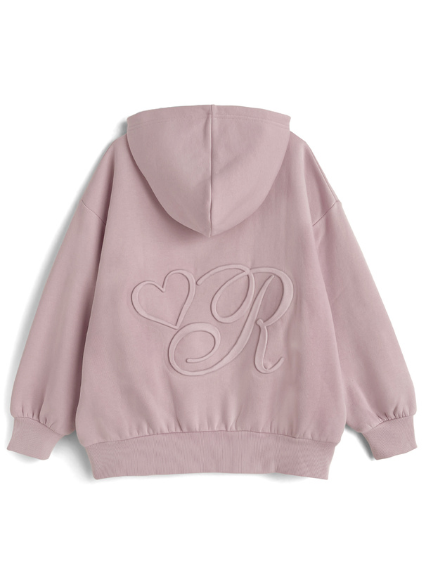 バックエンボスハートロゴスウェットパーカー