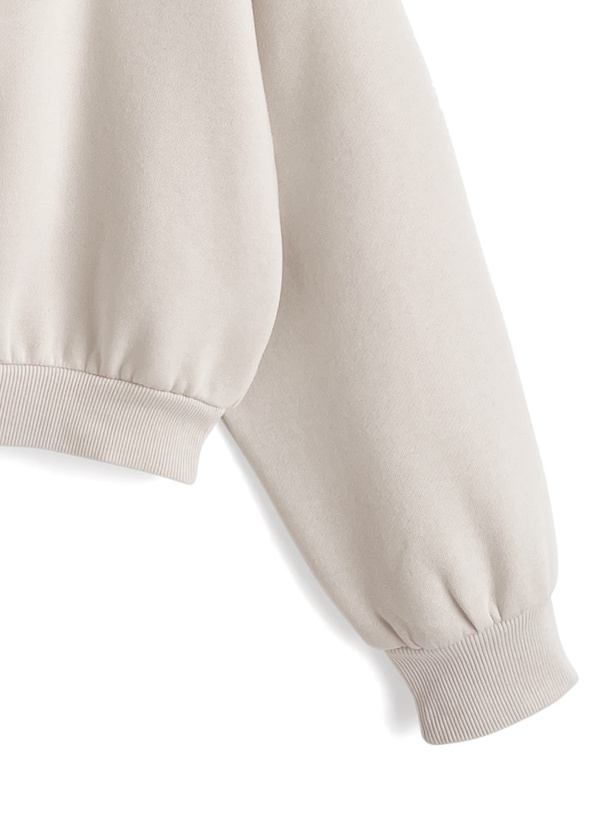 ファーフードロゴ刺繍スウェットパーカー