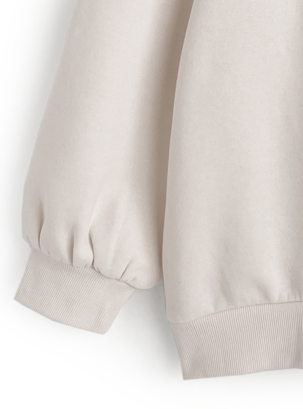 リボン刺繍ラインストーンスウェットパーカー