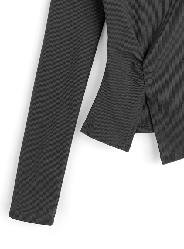 ホルターネックベルトオフショルダーキャザースリットトップス