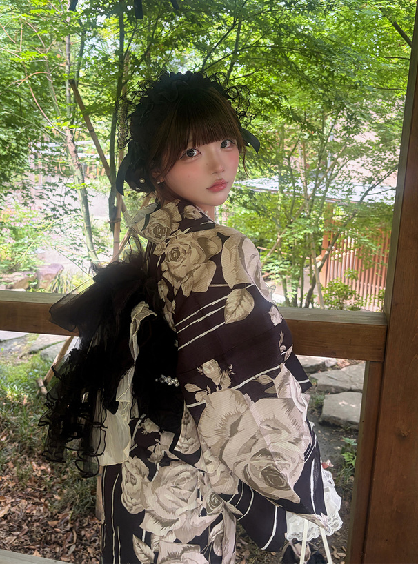 レースフリルリボンヘッドドレス